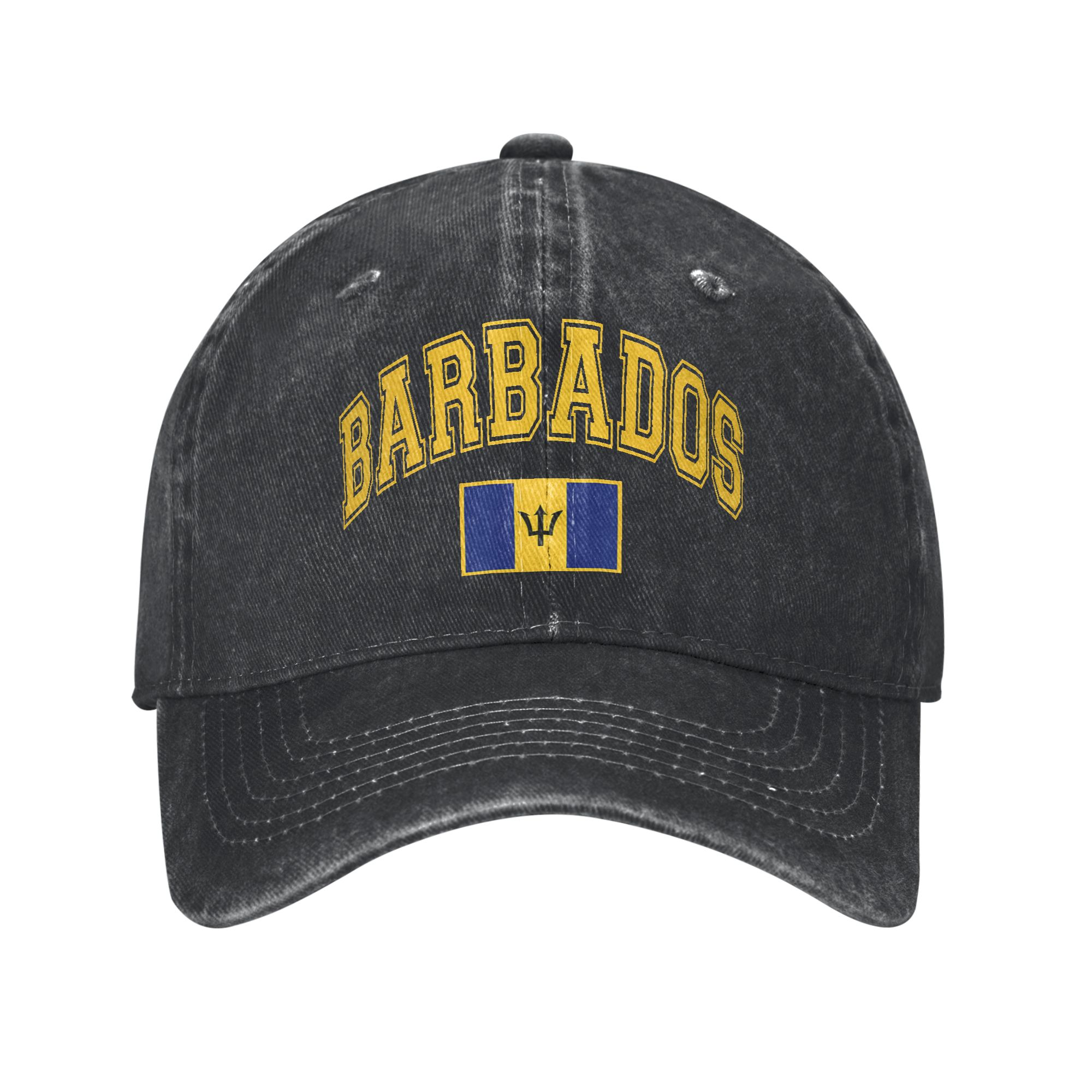 Outdoor Sport Hat Classic - Washed Baseball Cap Barbados Barbadian Flag
