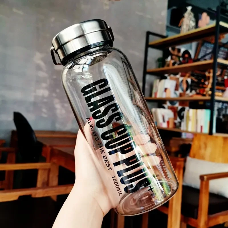 2L Glass Water Bottle with Str - Outdoor Sport Glass Water Bottle recension och pris
